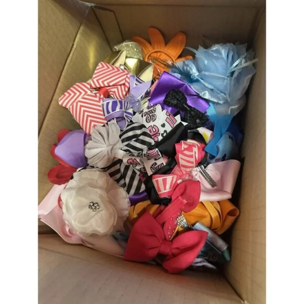 Bulk Lot Assorted Hair Bows and Flower Clips Colorful Ribbon Accessories Mixed